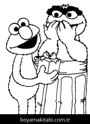 Elmo boyama sayfası – el becerilerini geliştirir, boyama çalışması