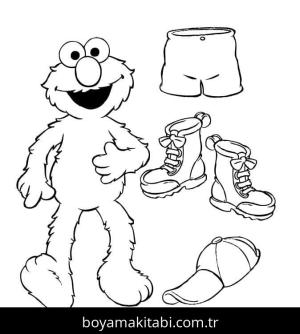 Elmo boyama sayfası – PDF indir, sevimli karakter