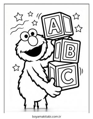 Elmo boyama sayfası – keyifli zaman, renkli çizimler