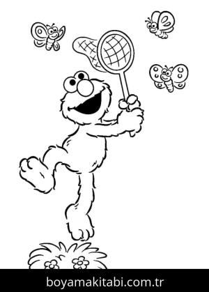 Elmo boyama sayfası – boyama çalışması, yaratıcılığı geliştirir