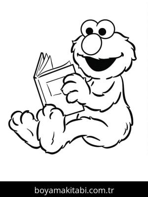 Elmo boyama sayfası – çizgi film temalı, basit çizim