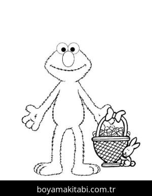 Elmo boyama sayfası – sevimli karakter, sanatsal çalışma