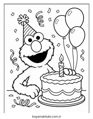 Elmo boyama sayfası – çocuk aktivitesi, PDF indir