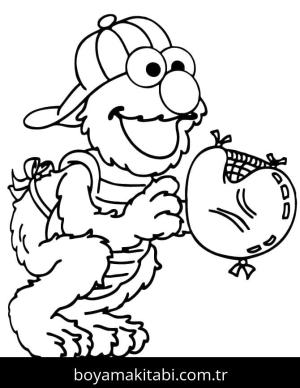 Elmo boyama sayfası – çocuk aktivitesi, PDF indir