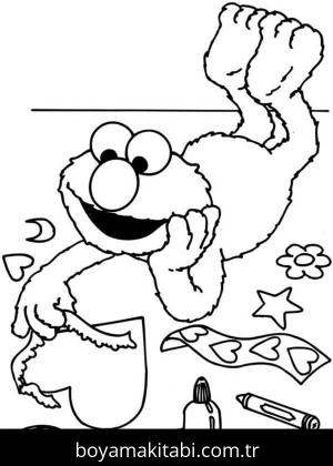 Elmo boyama sayfası – eğlenceli etkinlik, el becerilerini geliştirir
