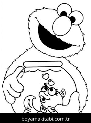 Elmo boyama sayfası – okul öncesi, evde etkinlik