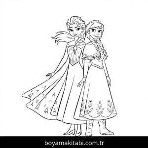 Elsa Ve Anna boyama sayfası – ücretsiz yazdır, boyama etkinliği