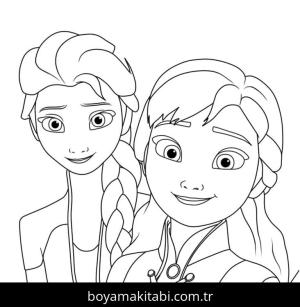 Elsa Ve Anna boyama sayfası – okul öncesi, evde etkinlik