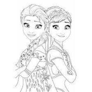 Elsa Ve Anna boyama sayfası,  coloring page, Elsa ve Anna Gülümsüyor, 