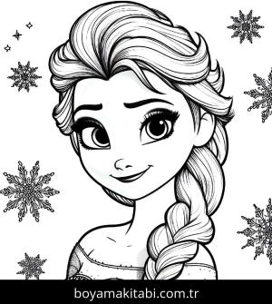 Elsa Ve Anna boyama sayfası,  coloring page, basit, benzersiz, mutlu