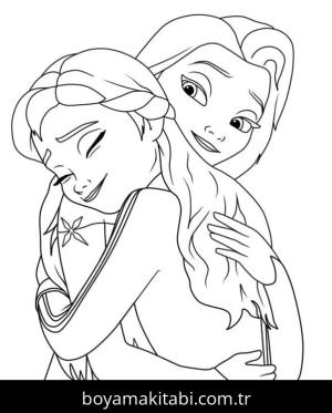 Elsa Ve Anna boyama sayfası – kolay boyama, eğitici aktivite