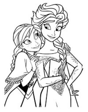 Elsa Ve Anna boyama sayfası,  coloring page, Elsa ve Anna Mutlu, 