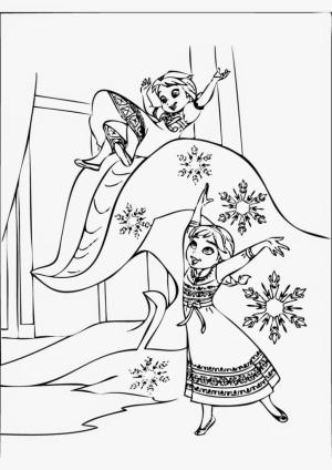 Elsa Ve Anna boyama sayfası,  coloring page, Çocuk Elsa Ve Anna Komik, 