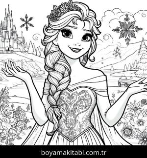 Elsa Ve Anna boyama sayfası,  coloring page, oyunlu, oyunlu, karakterli