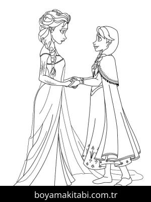 Elsa Ve Anna boyama sayfası – yaratıcılık, eğlenceli etkinlik