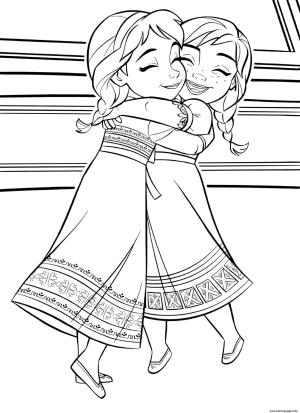 Elsa Ve Anna boyama sayfası,  coloring page, çocuk Elsa ve Anna, 