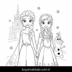 Elsa Ve Anna boyama sayfası – yaratıcılık, eğlenceli etkinlik