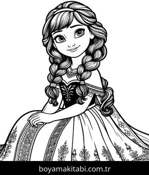 Elsa Ve Anna boyama sayfası,  coloring page, kreatif, sevimli, kolay