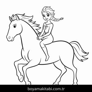 Elsa boyama sayfası – el becerilerini geliştirir, boyama çalışması