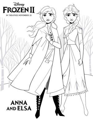 Elsa boyama sayfası, Elsa coloring page, Frozen 2’den Anna ve Elsa, 