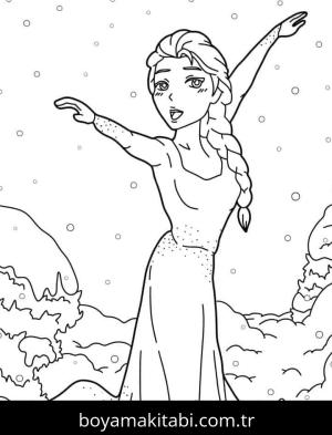 Elsa boyama sayfası – boyama etkinliği, çocuk aktivitesi