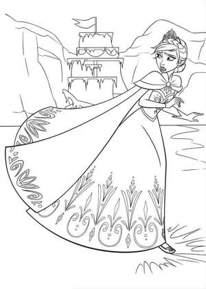 Elsa boyama sayfası, Elsa coloring page, Elsa Koşuyor, 