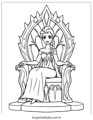 Elsa boyama sayfası – boyama etkinliği, çocuk aktivitesi