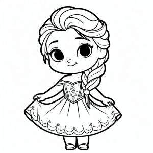 Elsa boyama sayfası, Elsa coloring page, Elsa chibi’yi ücretsiz çiz, 