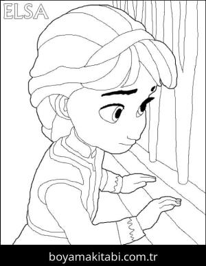 Elsa boyama sayfası – renkli çizimler, okul öncesi
