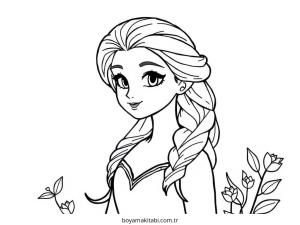 Elsa boyama sayfası – sanatsal çalışma, çocuklar için