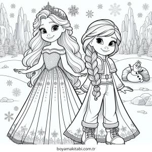 Elsa boyama sayfası – evde etkinlik, ücretsiz yazdır
