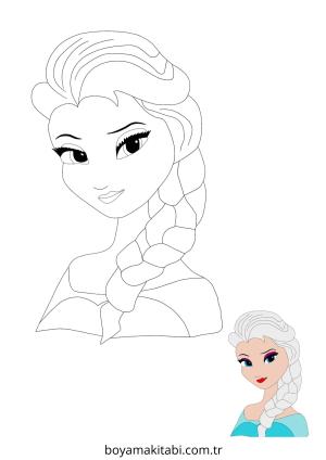 Elsa boyama sayfası – çocuk aktivitesi, PDF indir