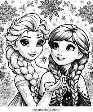 Elsa boyama sayfası – çocuk aktivitesi, PDF indir