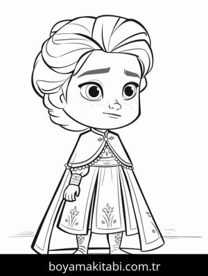 Elsa boyama sayfası – evde etkinlik, ücretsiz yazdır
