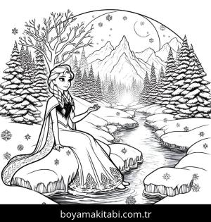 Elsa boyama sayfası, Elsa coloring page, karakterli, eğlenceli, şirin
