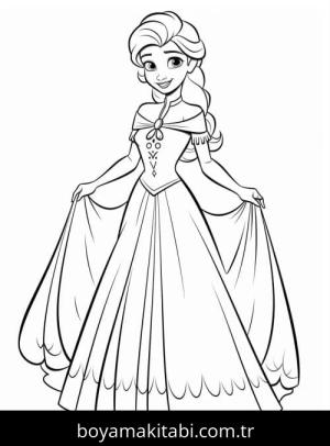 Elsa boyama sayfası – çocuklar için, çizgi film temalı