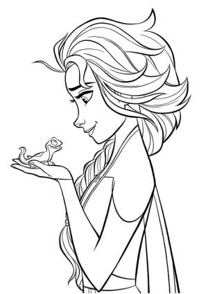 Elsa boyama sayfası, Elsa coloring page, Elsa, Bruni’yi Tutuyor, 