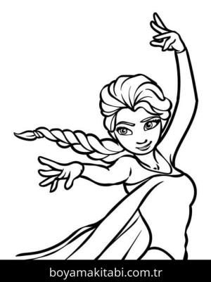 Elsa boyama sayfası – eğlenceli etkinlik, el becerilerini geliştirir