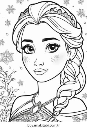 Elsa boyama sayfası – renkli çizimler, okul öncesi