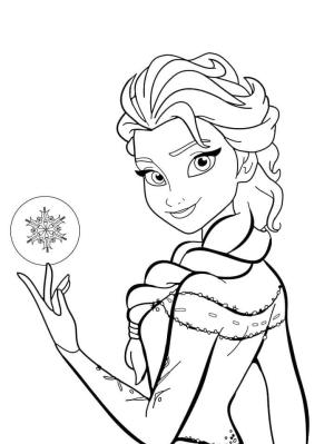 Elsa boyama sayfası, Elsa coloring page, Güzel Elsa Gülümseyerek, 