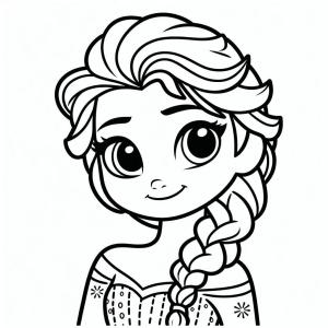 Elsa boyama sayfası, Elsa coloring page, Yazdırılabilir chibi Elsa çizin, 