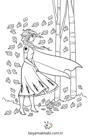 Elsa boyama sayfası – boyama çalışması, yaratıcılığı geliştirir