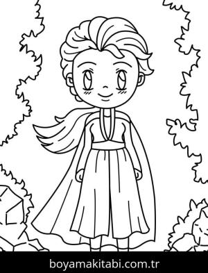 Elsa boyama sayfası – sanatsal çalışma, çocuklar için