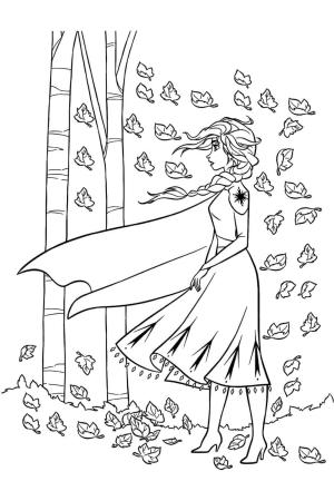 Elsa boyama sayfası, Elsa coloring page, Ormandaki Elsa, 