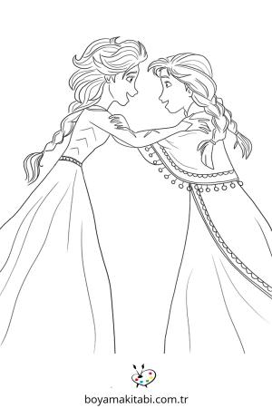 Elsa boyama sayfası – el becerilerini geliştirir, boyama çalışması