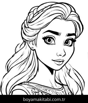 Elsa boyama sayfası, Elsa coloring page, klasik, modern, şirin