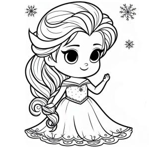 Elsa boyama sayfası, Elsa coloring page, Elsa chibi temel çizimi, 