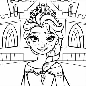 Elsa boyama sayfası, Elsa coloring page, Güzel Elsa’yı Ücretsiz Çizin, 