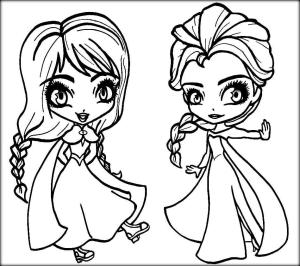 Elsa boyama sayfası, Elsa coloring page, Chibi Anna ve Elsa, 