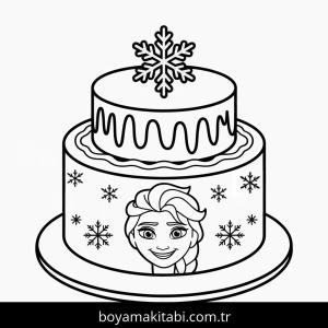 Elsa boyama sayfası – sevimli karakter, sanatsal çalışma